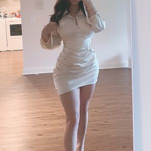 Cream Shirt Dress